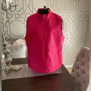 Pebble Beach Fuchsia Zip Quilted Vest XL